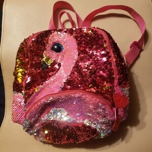 Ty Pink and Red Sequin Flamingo Backpack